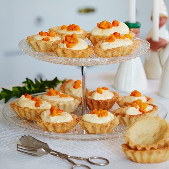 Almond Tartlets with Sea buckthorn