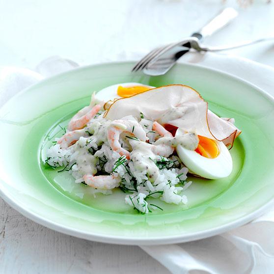 Rice with eggs and ham