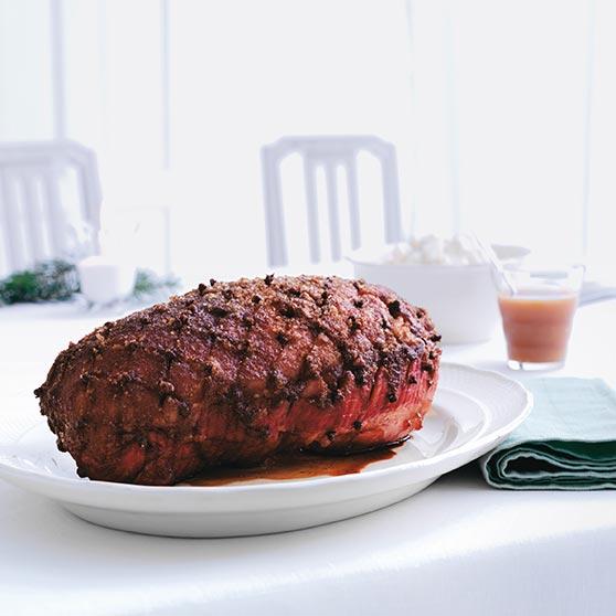 Clove-covered ham