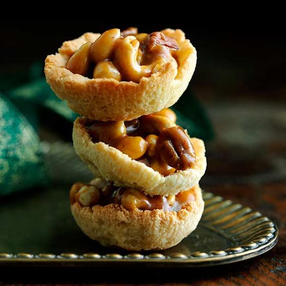 Almond paste filled with chocolate nut paste and nut toffee