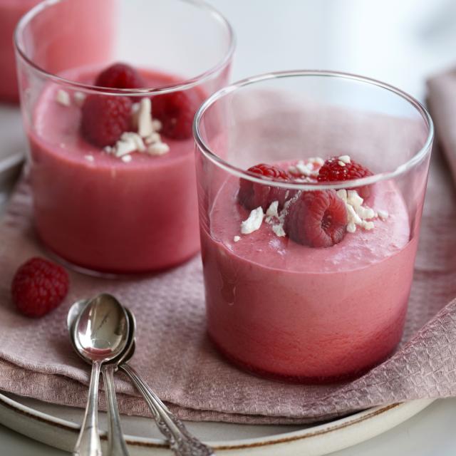 Raspberry and vanilla mousse