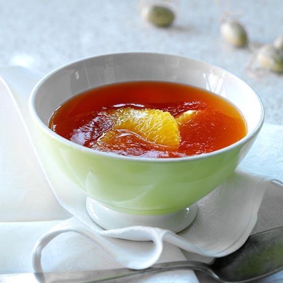 Orange dessert soup