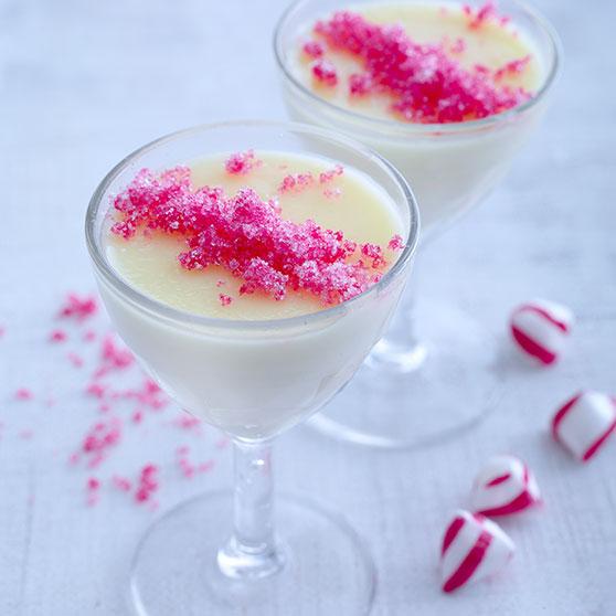 Polkagris panna cotta