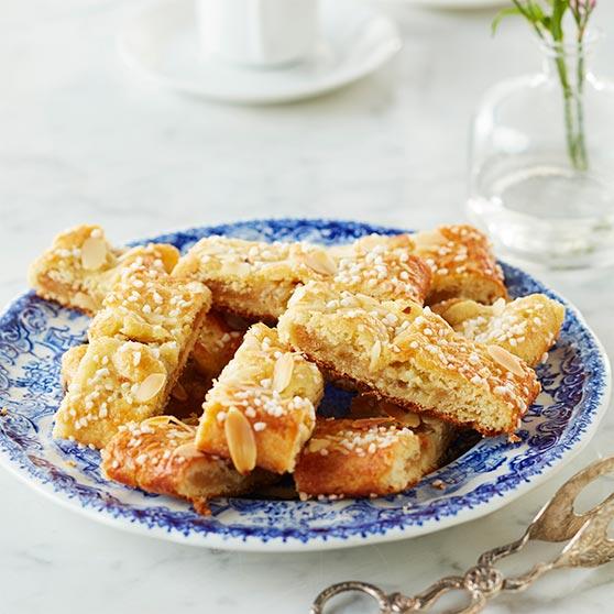 Pastries with marzipan and gooseberries