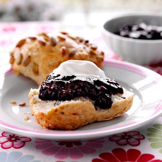 Raspberry and blueberry jam