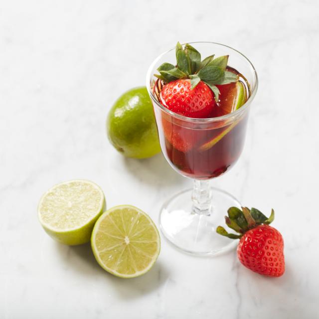 Refreshing strawberry shrub
