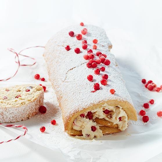 Swiss roll with fig and mascarpone cream