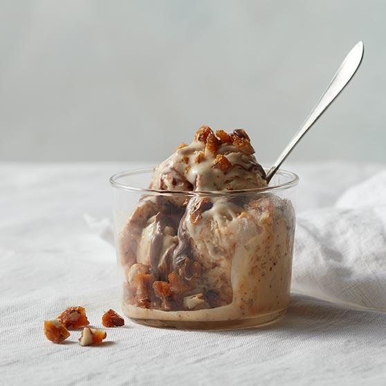 Ginger parfait with med almond brittle
