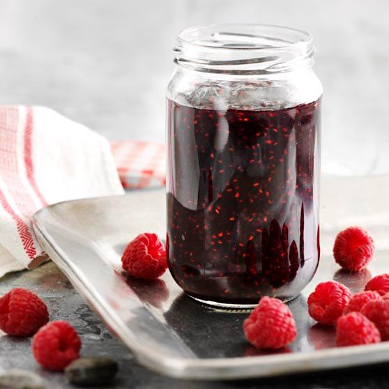 Raspberry jam with liquorice