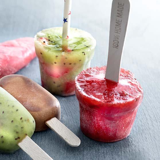 Ice pops: Strawberry and mint