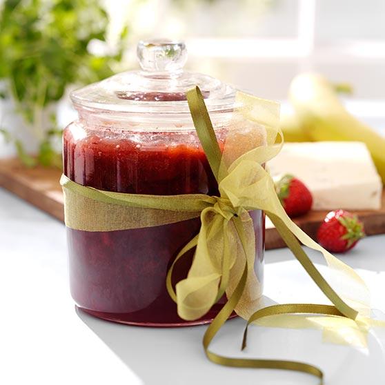 Summer fresh strawberry-plum jam