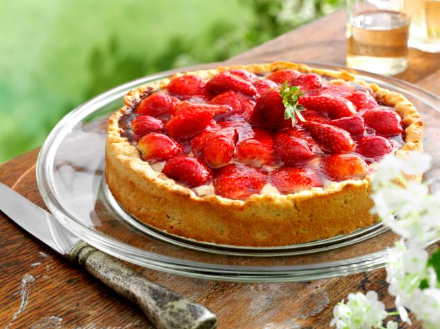 Strawberry flan